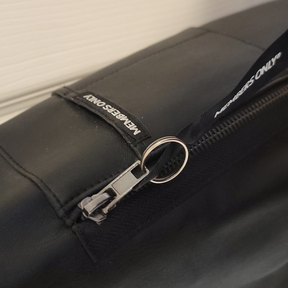 Members Only Elongated Leather Jacket Black Large - Picture 4 of 9